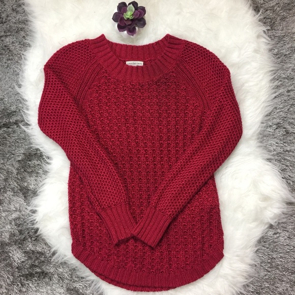 Calvin Klein Tops - 4/$25🎉 Calvin Klein Dark Pink/Red Sweater Top